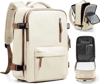 Productafbeelding van Handbagage, 40x20x25 cm, geschikt voor Ryanair, inclusief handbagage, tas voor in het vliegtuig, damesrugzak, casual dagrugzak, waterdicht, met vak voor een 14-inch laptop, voor heren