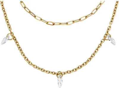 Produktbild von Fossil JF04894710 Damen Collier Edelstahl Gold Weiß 40,5 cm