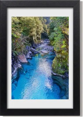 Produktbild von Bild 20x30 MDF-Rahmen, Wandkunst Fluss im Wald