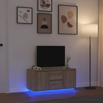 Produktbild von Möbel TV-Schrank mit LED-Leuchten Sonoma-Eiche 100x41x50 cm - TV-Schränke 861411