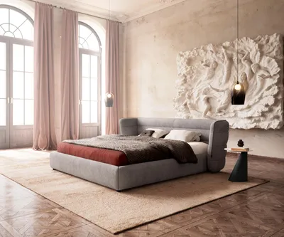 Produktbild von DELIFE Polsterbettgestell Simea 180x200 cm Mikrofaser Grau