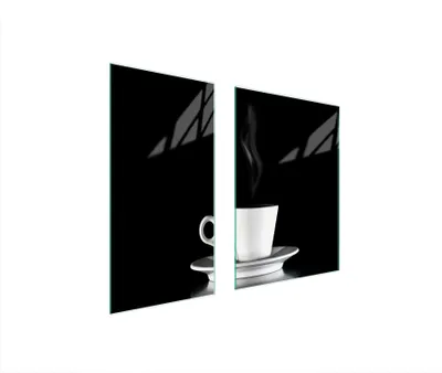 Produktbild von Herdabdeckplatten 2 teilig 75x52 Glaskeramikkochfeld Abdeckung Glas Schneidebrett Kaffee Schwarz