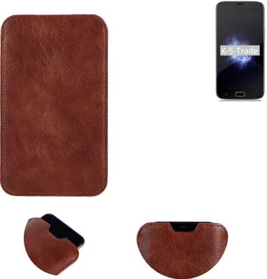 Produktbild von K-S-Trade Schutzhülle Handyhülle kompatibel mit Doogee X9 Pro Handytasche Kunstleder Sleeve in braun