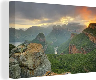 Obrázek produktu pro OneMillionCanvasses® - Obraz na plátně - 140x90 cm, Východ slunce nad zvláštním přírodním úkazem v Jižní Africe, Nástěnné umění tisk nástěnné dekorace - Fotografie na plátně - Malba