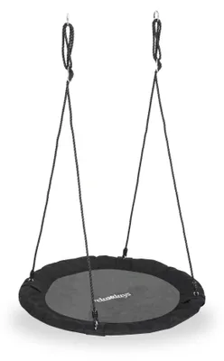 Obrázek produktu pro Houpací síť Relaxdays, kulatá, pro děti i dospělé, nastavitelná, Ø 90 cm, zahradní houpací síť, nosnost až 100 kg, černá