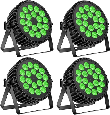 Image de Projecteurs LED PAR 200W - Éclairage de scène LED - Éclairage pour DJ - Lampe de discothèque - Éclairage pour fêtes - Lot de 4