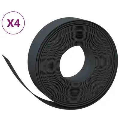 Produktbild von Rasenkanten 4 Stk. Schwarz 10 m 15 cm Polyethylen