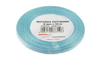 Zdjęcie produktu dla Wstążka satynowa jasnoniebieska 6 mm x 32 m do pakowania prezentów i dekoracji