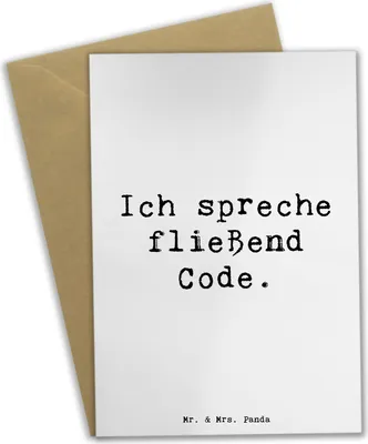 Produktbild von Mr. & Mrs. Panda Glückwunschkarte Spruch Code Meister - Weiß - Geschenk, Berufsprodukte, Softwareentwickler, vatertagskarte, Debugging, Softwareentwicklung, Berufe, Beruf