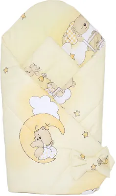 Produktbild von Babyhörnchen, Babynest, Schlafsack Steckkissen Pucktuch Einschlagdecke - D05 - Bärchen auf Leitern Gelb