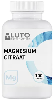 Produktbild von LUTO Supplements Magnesiumcitrat – 100 Tabletten – 200 mg Magnesium pro 2 Tabletten