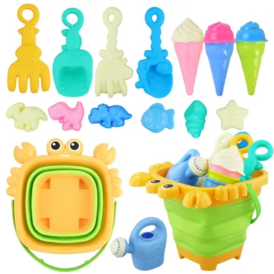 Produktbild von 15-teiliges Strandspielzeug-Set mit Wasserkann