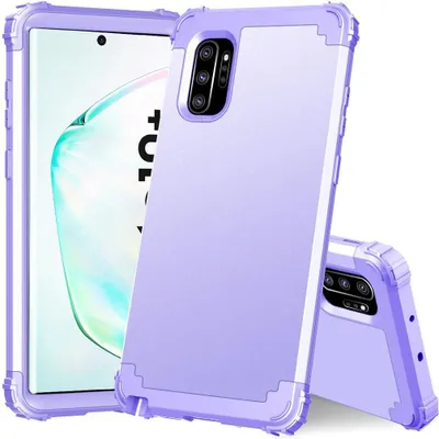 Produktbild von Galaxy Note 10+ Plus Hülle, LaimTop Heavy Duty 3 in 1 Hybrid Hart PC Flexibel TPU Silikon Stossfest Kratzfest Tasche Schutzhülle für Samsung Galaxy Note 10 Plus / Note 10+ 5G Helles Lila