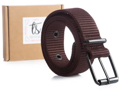 Produktbild von Sergej Fiber - Robuster Hosen Herren-Gürtel Gürtel mit klassischer Metallschnalle Nylon Arbeitshosengürtel Dunkelbraun