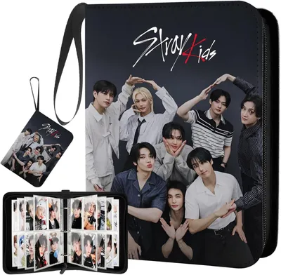 Produktbild von Stray Schwarz Photocard Binder, SKZ Photocards Holder, Stray Sammelkarten Album 400 Taschen, Kpop Merch Geschenke für STAY