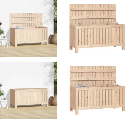 Produktbild von vidaXL Gartentruhe 108x42,5x54 cm Massivholz Kiefer - Gartentruhe - Gartentruhen - Gartenbox - Garten Aufbewahrungsbox