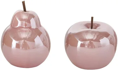 Produktbild von Apfel + Birne Perly Porzellan rosa 2er Set  Ø 10 cm,