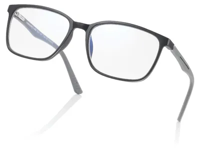 Image de Lunettes de protection anti-lumière bleue pour hommes, monture rectangulaire en plastique, finition noire, idéales pour l'utilisation devant un ordinateur