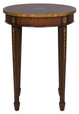 Immagine prodotto di Casa Padrino tavolino in mogano Art Nouveau marrone / oro Ø 51 x h. 69 cm - Tavolino rotondo con cassetto