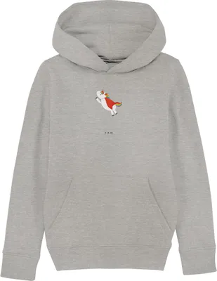 Produktbild von Mr. & Mrs. Panda Kinderpullover Einhorn Geburtstag 7-8 Jahre (122/128) - Heather Grey - Geschenk, Pullover, Geburtstagsgeschenk, Kinderbekleidung, Pulli, Freundin, Hoodie