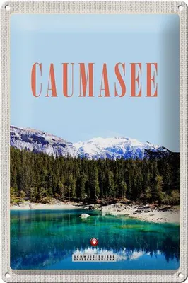 Produktbild von Blechschild Reise 20x30cm Caumasee Schweiz Schnee Natur Urlaub