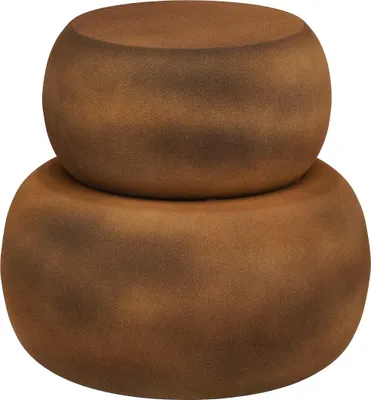Produktbild von Mica Decorations Zea Beistelltisch rund – Wohnzimmer Tisch – 37 x 43 cm – Eisen, MDF, Samt – Antik Braun