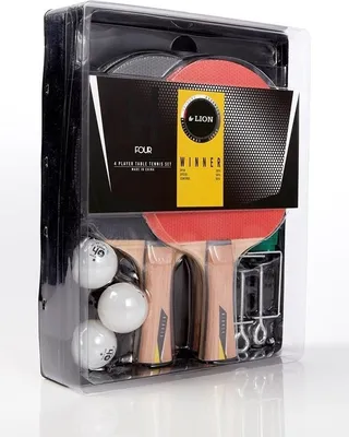 Productafbeelding van Lion - Tafeltennisset - Rubber CS1494 (universele maat) (zwart/rood/wit)