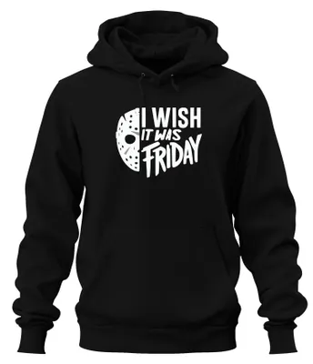 Immagine prodotto di Vorrei che fosse venerdì Horror Maske Freitag13 Grusel Halloween Unisex Felpa con cappuccio Kapuzenpullover, Schwarz, S
