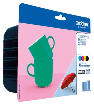 Produktbild von Brother LC227XLVALBP - 4er-Pack - Hohe Ergiebigkeit - Schwarz, Gelb, Cyan, Magenta - original - Blisterverpackung - Tintenpatrone - für Brother DCP-J4120DW, MFC-J4420DW, MFC-J4620DW, MFC-J4625DW