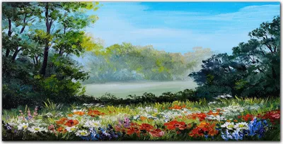 Produktbild von Coloray Bild aus Leinwand 100x50 Leinwand Dekoration - Baum Blumen