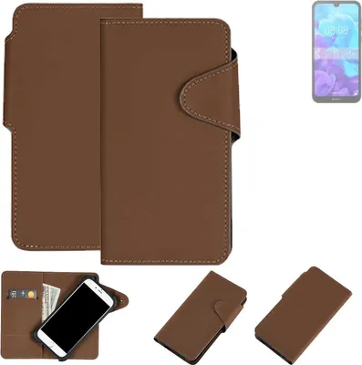 Produktbild von K-S-Trade Schutzhülle Klapphülle Kunstleder für Huawei Y5 (2019) braun Handy Hülle Wallet Case