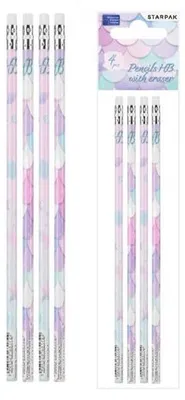 Immagine prodotto di Matita con gomma HB Mermaid, confezione da 4 - STARPAK