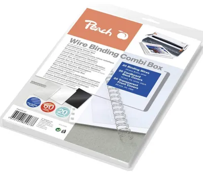 Produktbild von Peach PW079-07, Schwarz, Transparent, Weiß, 60 Blätter, 250 g/m², 8 mm