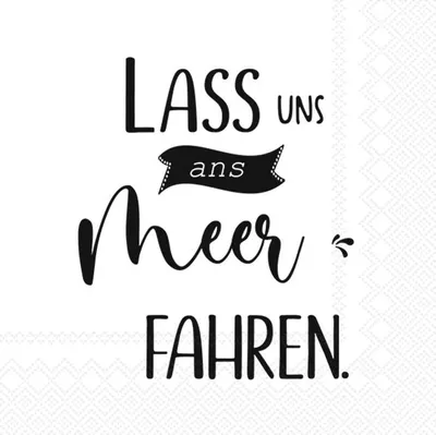 Produktbild von LASS UNS ANS MEER FAHREN black Lunch-Servietten L