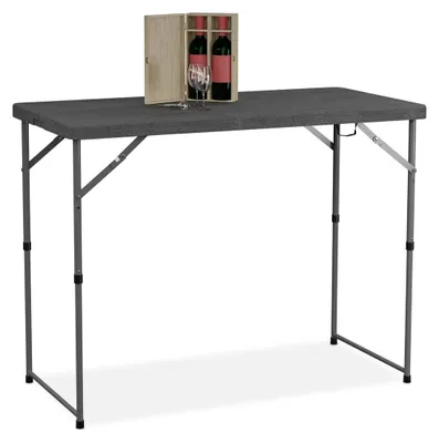 Productafbeelding van Klaptafel tuintafel 120 x 60 cm - Inklapbaar - Hoogte verstelbaar - Grijs