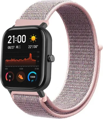Produktbild von Strap-it Xiaomi Amazfit GTS Armband Nylon (Rosa Sand)