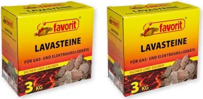 Image de FAVORIT 2er Set Lavasteine  für Gas- und Elektrogrill (2 x 3kg Karton)