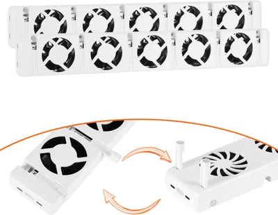 Immagine prodotto di Set di 2 amplificatori per radiatori, ciascuno con 5 ventole, dimensioni 47 cm, regolatore di temperatura, lunghezza totale da 150 a 200 cm