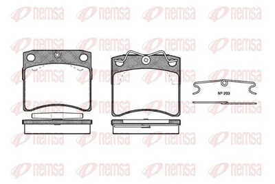 Produktbild von REMSA Bremsbeläge Satz Vorne Bremsklötze für VW Transporter IV Bus (70B, 70C, 7DB, 7DK, 70J, 70K, 7DC, 7DJ) 0385.10
