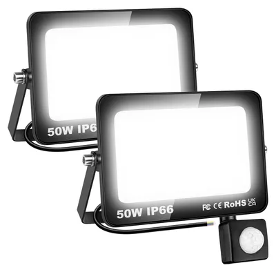 Image de 2 projecteurs LED de 50W, 5000 lumens, étanches IP66