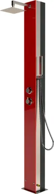 Produktbild von Eichenwald Ideal Außendusche Saba Solar rot Pooldusche Edelstahl V2A 707050