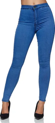 Produktbild von Elara Damen Slim Fit Hose Highwaist Jeans 915-3D Hellblau 36 (S)