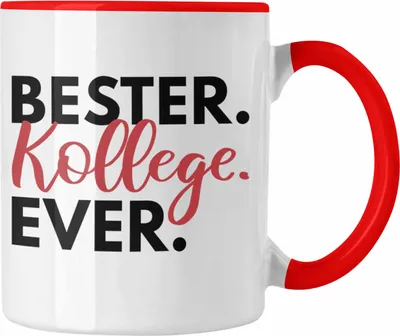 Produktbild von Trendation - Bester Kollege Tasse Geschenk Lieblingskollege Abschiedsgeschenk Kaffeetasse Kollegen Büro (Rot)