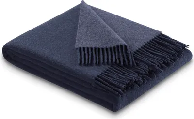 Produktbild von Biederlack Fransenplaid Farbe navy-denim Größe 130 x 170
