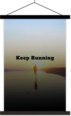Produktbild von MuchoWow® Textilposter Lauf weiter' - Sprichwörter - Zitate - Sport 40x60 cm mit schwarzem Rahmen - Wanddekorationen