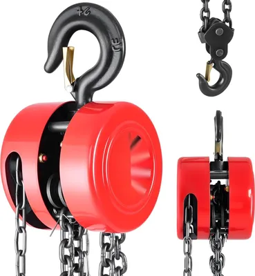 Zdjęcie produktu dla Wciągnik łańcuchowy - Ręczny wciągnik łańcuchowy / zblocze łańcuchowe - Udźwig 2 t / 2000 kg - Wysokość podnoszenia 3 m - Łańcuch stalowy G70 - Ręczny - Wersja do dużych obciążeń - Czerwony