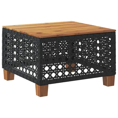 Immagine prodotto di vidaXL Tavolo da giardino nero 55x55x36 cm in poly rattan legno di acacia