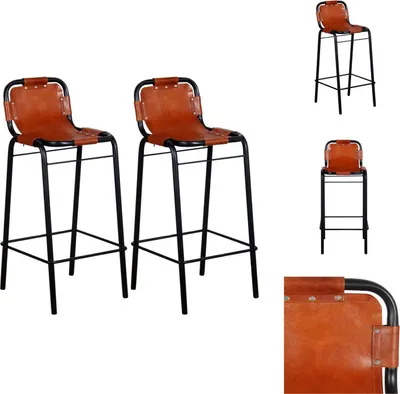 Produktbild von vidaXL Barhocker 2 Stk. Echtleder -  Barhocker