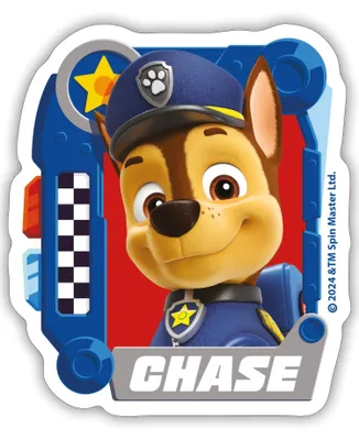 Produktbild von Spreadshirt Paw Patrol Chase Charakterdesign Sticker Aufkleber, 10 x 10 cm, Mattweiß