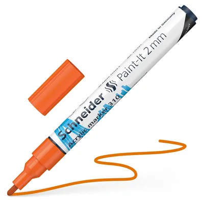 Imagen del producto de Rotulador de pintura acrílica Schneider Paint-It 310, color naranja, 2 mm